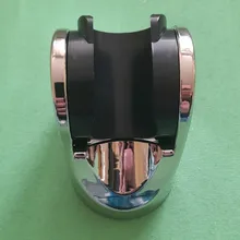 Soporte de plástico ajustable de 7 engranajes + soporte de chapado, soporte de ducha de baño autoadhesivo de succión de mano montado en la pared
