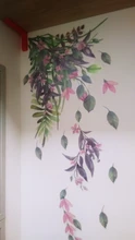 Nordic Green Leaf Weed Wall Sticker for Bedroom Living room Decor 3D Tile Stickers Vinyl