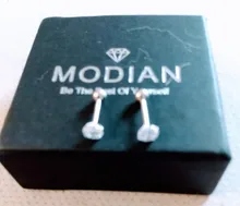 Modian-pendientes de plata de primera ley y circón para mujer, aretes pequeños, plata esterlina 925, Circonia cúbica, zirconia, circonita, zirconita, circón, compromiso, boda