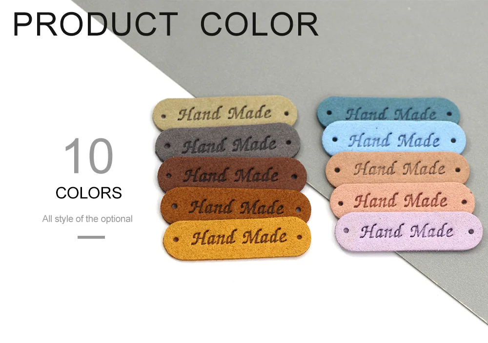 Description Picture 3 of itemHand Made Labels 45x13MM Handmade Leather Label For Clothes Sewing Crafts Handmade Tags For Knitting Garment Accessories 20Pcs