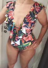 Bañador Sexy de una pieza para mujer, traje de baño de realce, Monokini con volantes, ajustable al hombro, 2021