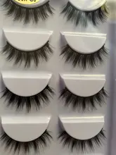 YOKPN-pestañas postizas cortas entrecruzadas 3D, pelo de visón negro suave Natural, útiles de maquillaje, 5 pares