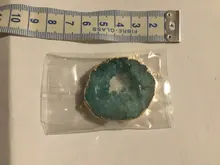 Colgantes de Druzys naturales azules para mujer, Charms, conector de piedra de cuarzo, colgante de lágrima dorada, regalo de joyería, collar de drusa DIY a granel