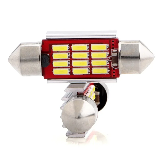 Автомобильная светодиодная лампа FS C5W 4014 12SMD 39мм(Красный