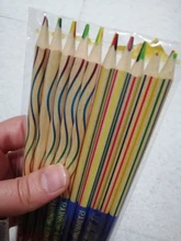 Lote de 10 unidades de lápices de colores de madera Kawaii, lápiz arco iris de madera para niños, pintura de dibujo de Graffiti escolar