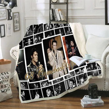 

Singer Elvis Patched Design Blanket Plush 3d Printed for Adults Sofa Sherpa Fleece Bedspread Wrap Throw Blanket Microfiber-14
