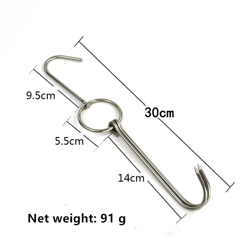 4pcs/lot stainless steel meat hook double meet kitchen hook bacon/jig/burning/roast duck/turkey tool