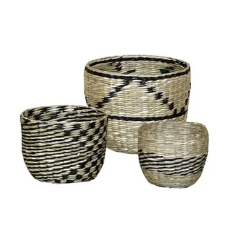 

SET 3 baskets NAMIBIA NATURAL black