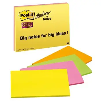 

Pack. 4 Post-it notes Supersticky Meeting Note 200x149mm 76443 M13.23