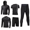 Men's Workout Clothes Athletic Shorts Shirt Set 5 in1 for Basketball Football Exercise Training Running Gym Compression Suits 4
