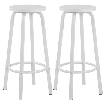 

2PCS MDF Seat Metal Legs Bar Chair Breakfast Kitchen Barstools Counter Bar Stools Set High Stools Nordic Pub Accessories Leisure