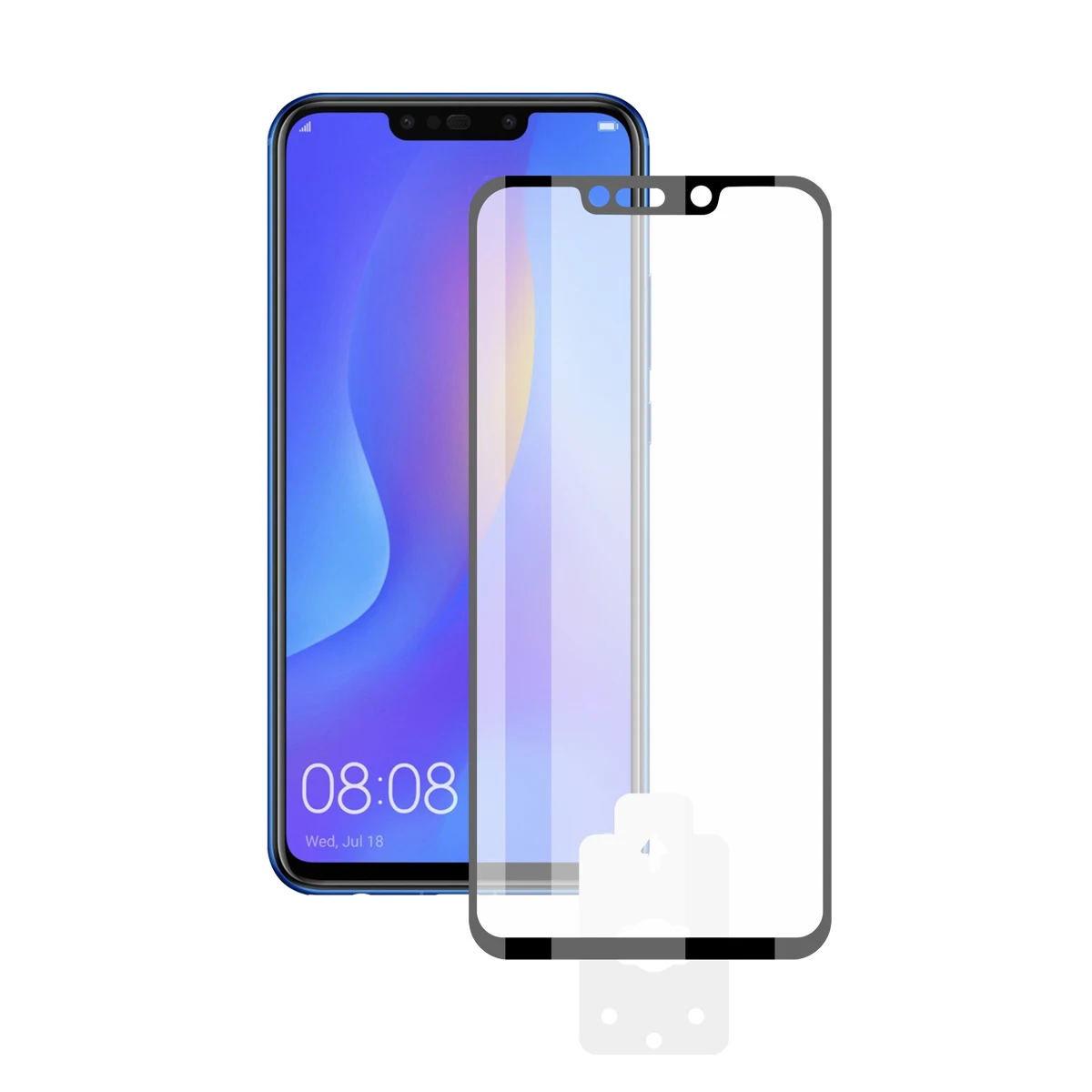 Покровительствующая машина 2 5 D KSIX закаленное стекло 9H для HUAWEI P SMART PLUS с черным