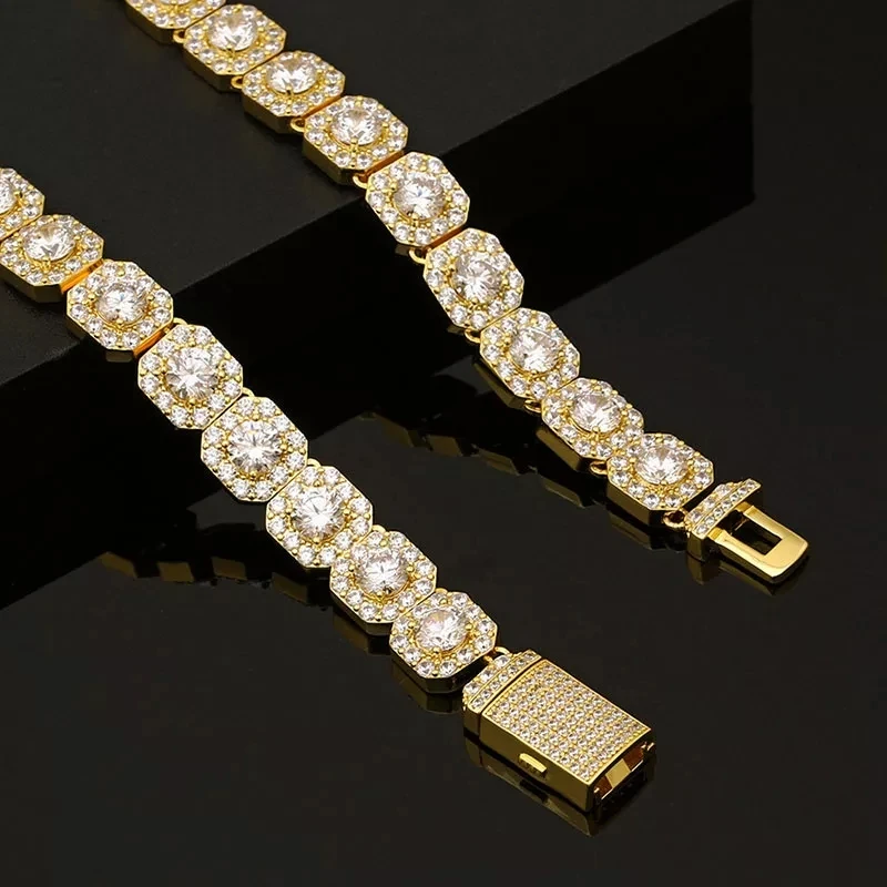 

Hip Hop Jewelry Clustered CZ Tennis Chain Iced Out AAAA Cubic Zircon Stones Necklaces For Women High end luxury Rapper jewellery