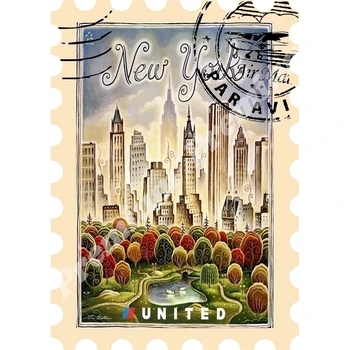 

New York souvenir magnet vintage tourist poster