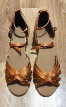 Zapatos de salón tango salsa Latino para niñas, zapatos de tacón bajo, 20 colores