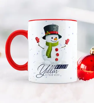 

Personalized Christmas Happy birthday Themed Red Mug Cup-16