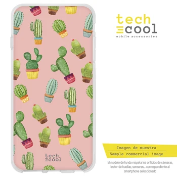 

FunnyTech®Silicone stand case for IPhone 7/8 Cactus patterns fund rose