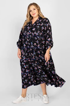 

Summer dress artessa plus size, maxi length, with buttons, from staple.
