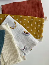 5 uds. De muselina cuadrada de algodón, toalla de lactancia para bebé, 4 capas, lavado de agua, pañuelo para recién nacido, paño de cocina absorbente