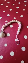 Hecho a mano personalización gratis Nombre de silicona madera Clips de chupete dentición seguros cadena mordedor bebé respetuoso del medio ambiente Clips para chupetes titular