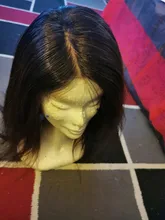 Pelo humano brasileño que rebota, mechones de pelo liso con cierre, Color Natural, pelo Remy, 3 mechones con cierre de encaje