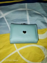Monedero de Color caramelo a la moda para mujer, Cartera de cuero de Color liso Vintage corta con broche de corazón, tarjetero para chicas