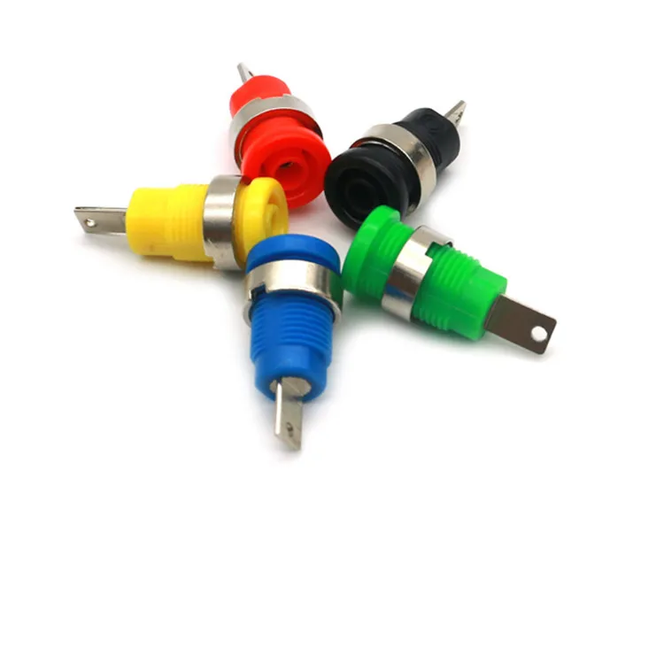 

5 Pcs 4mm Banana Plugs Jack Plug Wire Connector Multimeter Socket Banana Copper&ABS For Panels Teaching Equipments