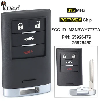 Keyforkess 315MHz PCF7952A Chip muslimah 4 pulsanti Keyless Remote Key Fob per Chevrolet Corvette 2008 2009 2010 2011 2012 2013
