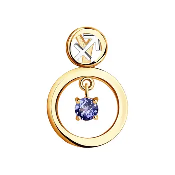 

Sokolov gold pendant with tanzanite, fashion jewelry, 585, women's male, pendants for neck women
