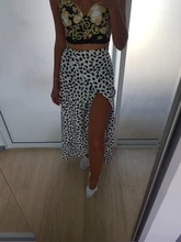 SURMIITRO dibujo de lunares largo Maxi verano falda de la moda de las mujeres 2021 blanco negro Split de cintura alta Sol de estética Falda Mujer