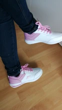 Zapatillas de deporte de cuero sintético para mujer, zapatos informales transpirables planos para correr