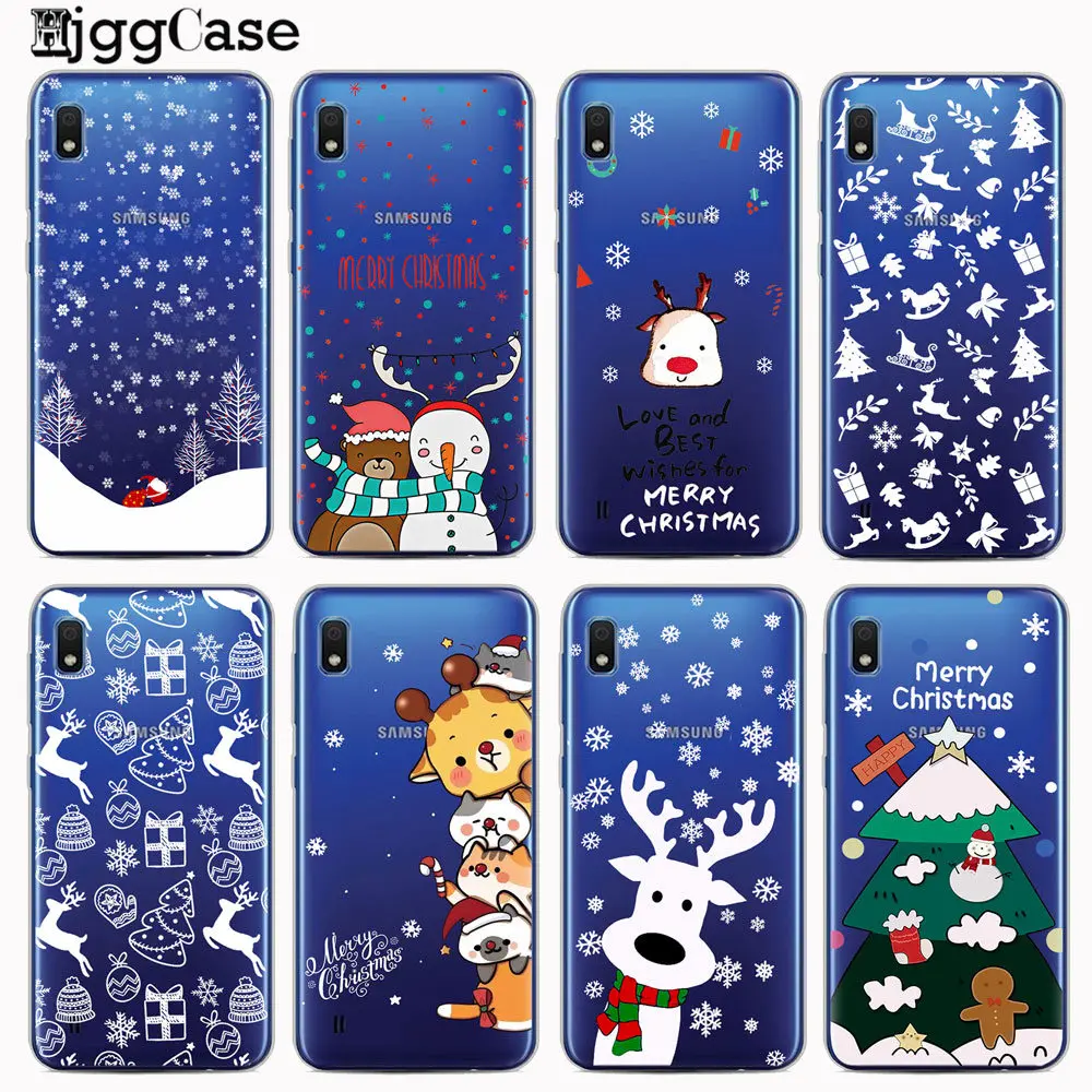 

Merry Christmas Phone Case For Samsung A10 A20 A30 A40 A50 A60 A70 A80 A7 A8 A9 2018 Cartoon Santa Claus elk snow soft TPU Cover