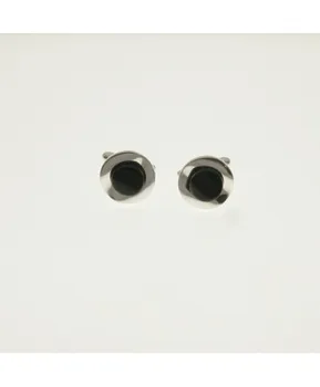 

Jet and silver cufflinks