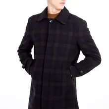 Kigili мужская одежда осень-зима Теплое повседневное пальто Высокое качество круглый воротник шерстяные пальто первой необходимости Мужская шерстяная куртка