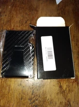 Tarjetero de fibra de carbono RFID para hombre, Billetera de Metal sin escanear, tarjetero Masculino