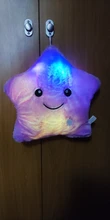 34CM Creative Toy Luminous Pillow Soft Stuffed Plush Glowing Colorful Stars Cushion Led