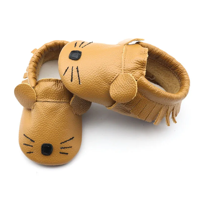 

Soft Baby Leather Shoes First walker Step Crib Shoes for Toddlers Gray Cute mouse slip on Foldable and flexible