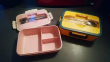 Caja de bento estilo japonés para los niños estudiante contenedor de alimentos Material de paja de trigo a prueba de fugas caja cuadrada para almuerzo con compartimento tuppers de comida nevera portatil almuerzo