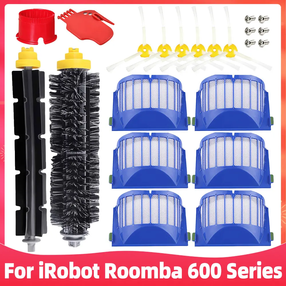 For iRobot Roomba 600 Series Robot Vacuum Main Side Brush Hepa Filter