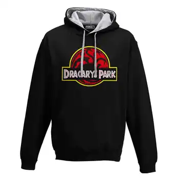 

Hood Sweatshirt Bico Dracarys Park Dragons Jurassic Dragon TV Series Fantasy S black-gray