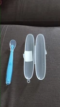 Cuchara para bebé con caja de almacenamiento, cucharilla antideslizante de silicona de grado alimenticio, vajilla de alimentación de bebé, 1 Uds.