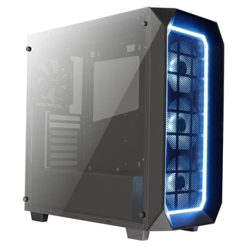 

Aerocool P7C0PRO. Box gaming for PC, semitorre ATX, LED RGB panel tempered glass, 3 fans RGB & rear 120mm, Black