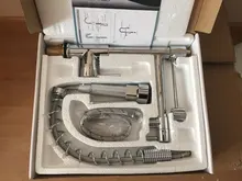 Deck installation Chrome Spring 360° Rotating Shower Kitchen Faucet Crane Hot Crane