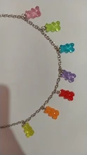 Collar de jalea Linda para mujer y niña, 7 colores, arco iris, orgullo, oso, Gummy, Punk, Hip Hop, resina, accesorios