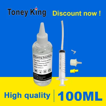 

Toney King 100ML Bottle Cleaning Liquid Dye Ink With Syringe all tool For hp Use For HP On Cartridge Printer Head