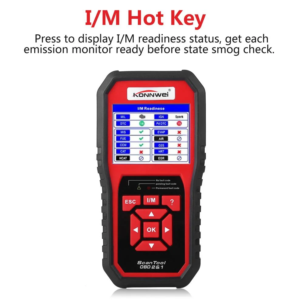 KW850 OBD2 Car Code Reader Scanner - Read & Clear Engine Fault Codes, Multilingual, With LCD Screen - View #5