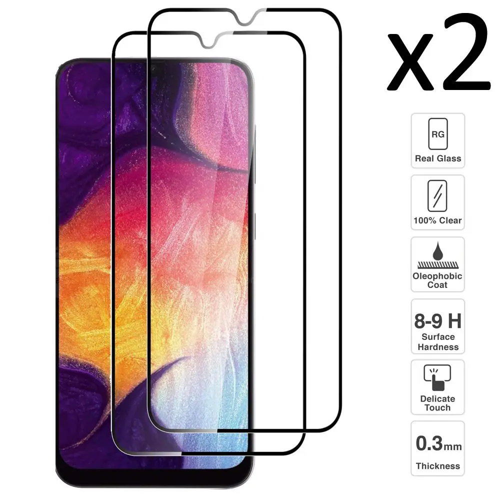 Samsung Galaxy A50/A20/A30 set 2 pieces tempered glass screen protector anti-scratch ultra thin easy to install | Мобильные телефоны
