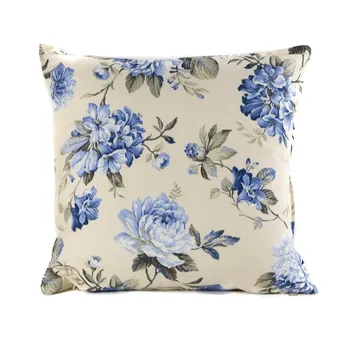 

Cotton polyester cushion cover FLORAL motif blue 60X60