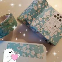 Cinta adhesiva de primavera Sakura Washi, decoración Diy, planificador de colección de recortes, cinta adhesiva, cinta adhesiva, etiqueta adhesiva