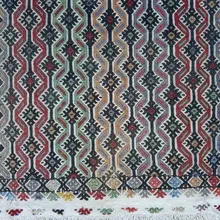 Винтажный турецкий шерстяной коврик ручной работы с полосатым геометрическим звездным мотивом 1'7'' X 3'5''/49x103 см